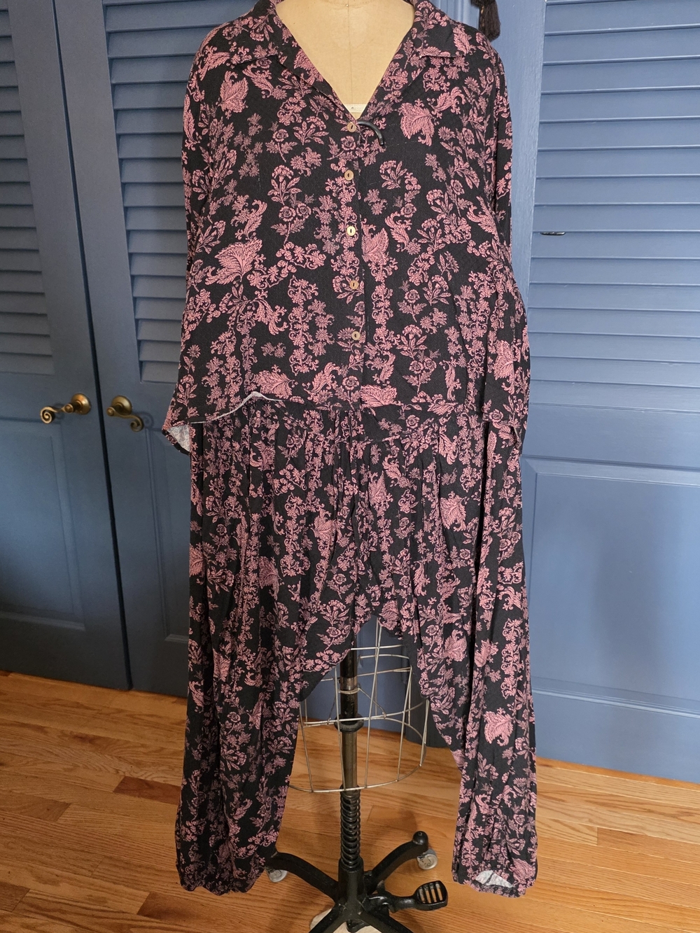 Free People Intimately Steady Love Boho Floral Harem Pajama Lounge Set XL